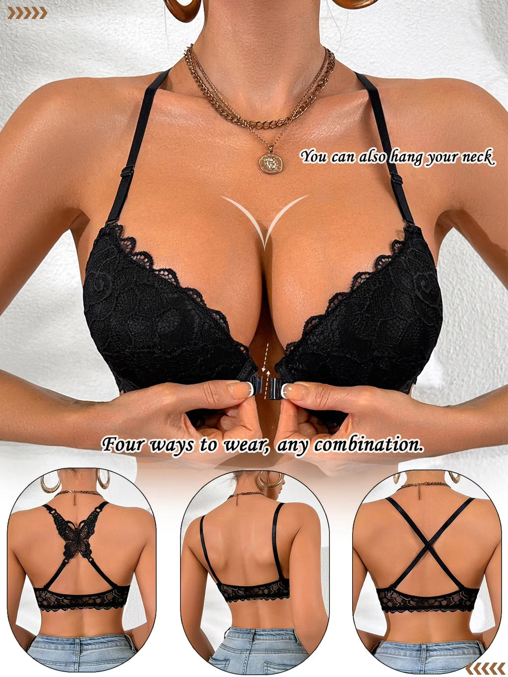 Butterfly Back Push up Bra