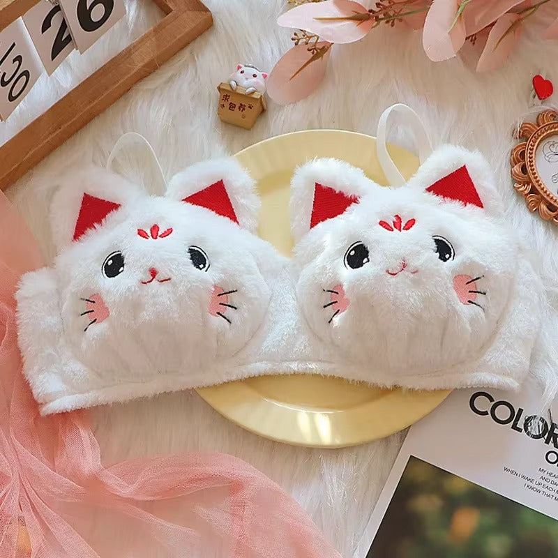 A Cute Japanese-style Plush Winter Bra