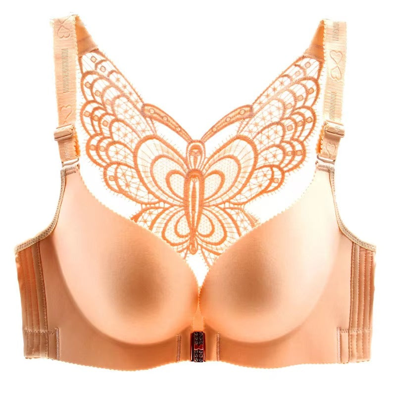 Front buckle bra without steel bra
