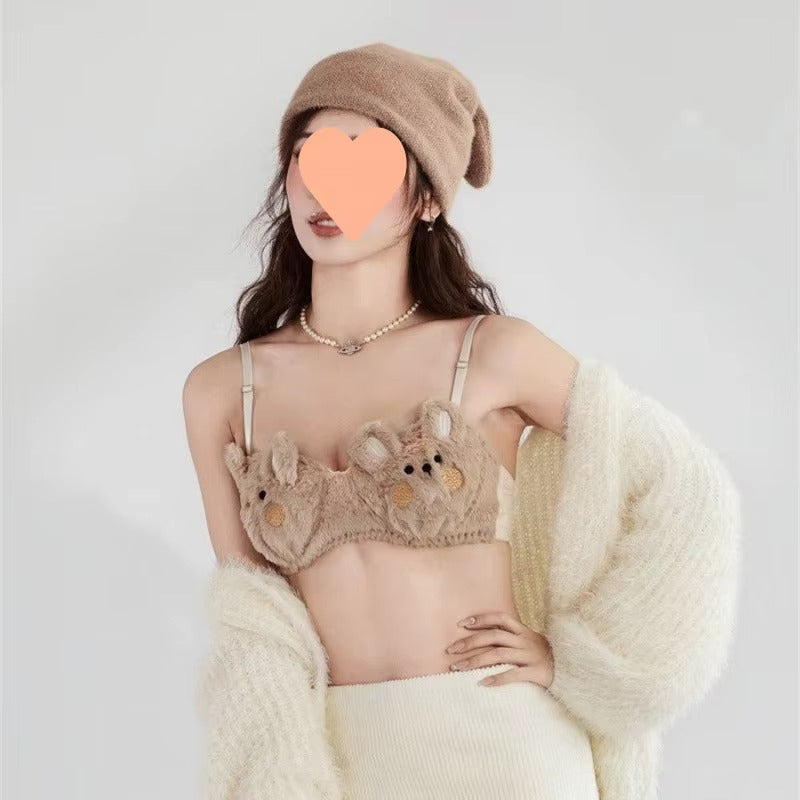 A Cute Japanese-style Plush Winter Bra