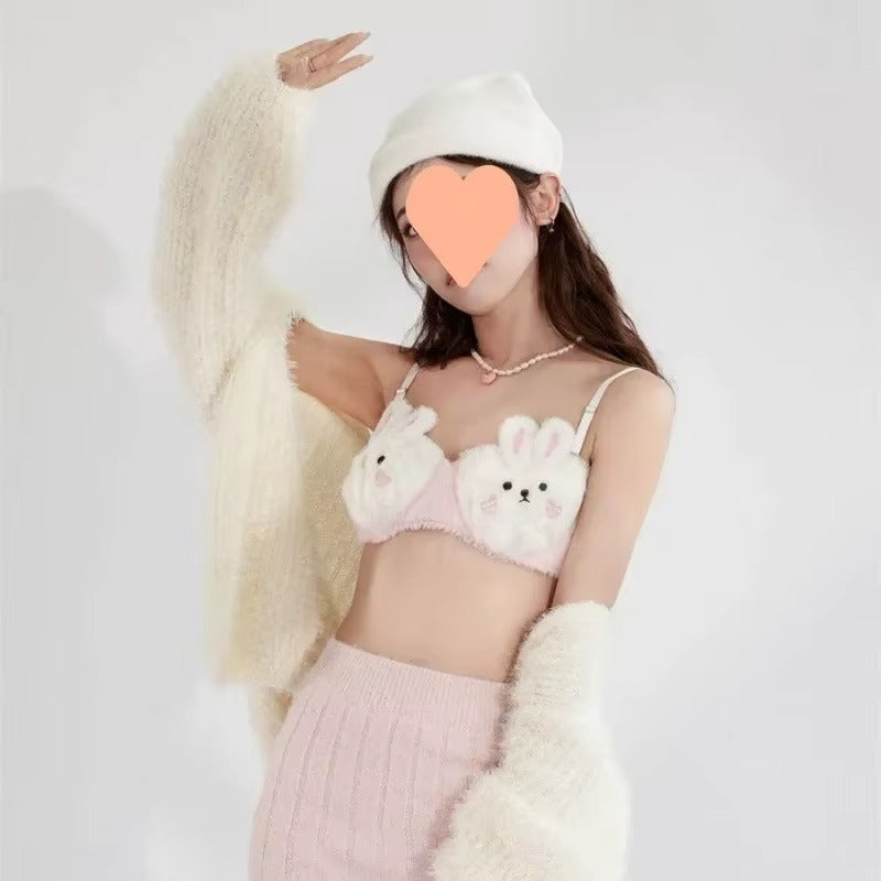A Cute Japanese-style Plush Winter Bra